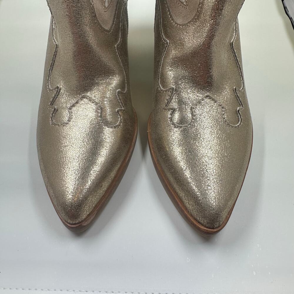 Dolce Vita Lunar Cowboy Boot – Size 6.5 – Gold Metallic Snake Print – NWOB - Picture 9 of 12